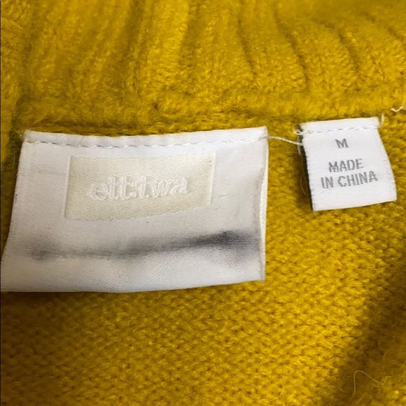 NWT Anthropologie Tessa Yellow Wrap Sweater Medium - Picture 2 of 5